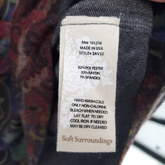 Soft Surrounding Boho Luxury Dark Regal Tapestry Tunic Scoop Neck Crop Sleeve XS - Picture 5 of 9